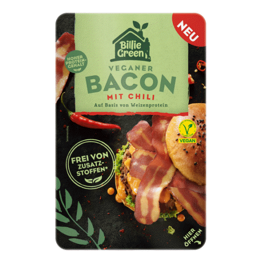 bacon chili végétal vegan billie green belgique belgie belgium Vegan blokjes ham la vie heura online onlijn en ligne