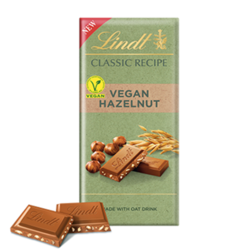 chocolat vegan noisettes hazelnoten lindt plantaardige chocolade