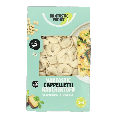 Cappelletti Smoked Tofu, Organic, 250g tofu fumé gerookte vantastic food ravioli vegan pasta pate belgique belgie belgium nederland luxembourg