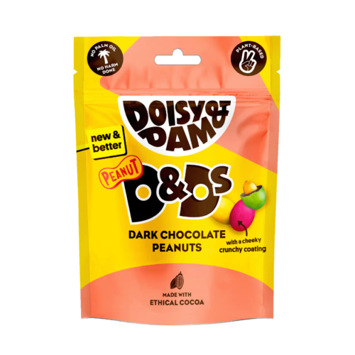 doisy and dam vegan m&m's cacahuètes enrobées de chocolat chocolade