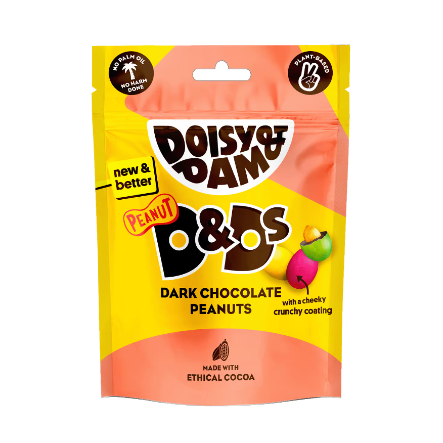 doisy and dam vegan m&m's cacahuètes enrobées de chocolat chocolade